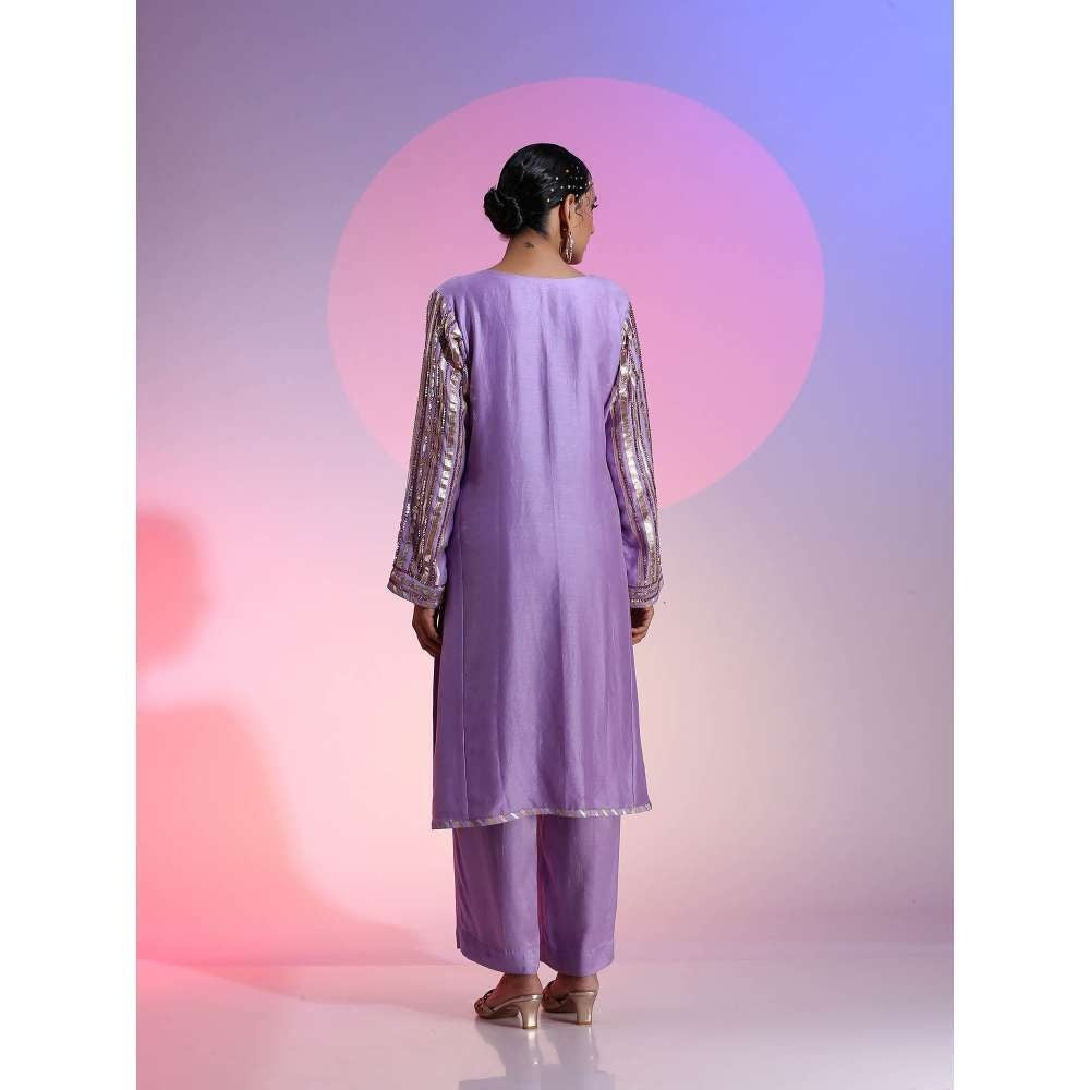 Kudi Pataka Designs Asmi Purple Kurta With Pant (Set of 2)