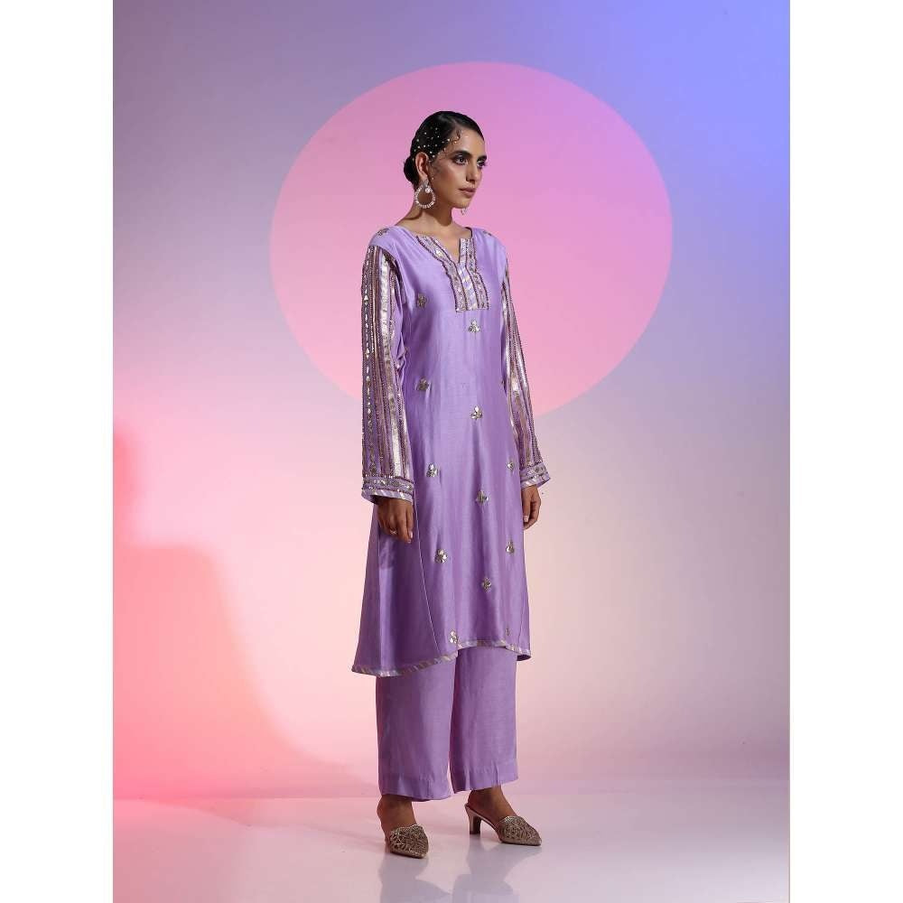 Kudi Pataka Designs Asmi Purple Kurta With Pant (Set of 2)