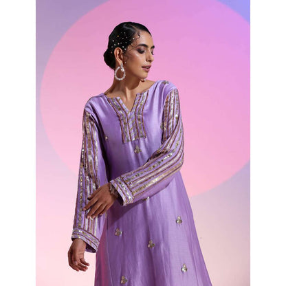 Kudi Pataka Designs Asmi Purple Kurta With Pant (Set of 2)