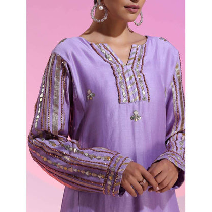 Kudi Pataka Designs Asmi Purple Kurta With Pant (Set of 2)