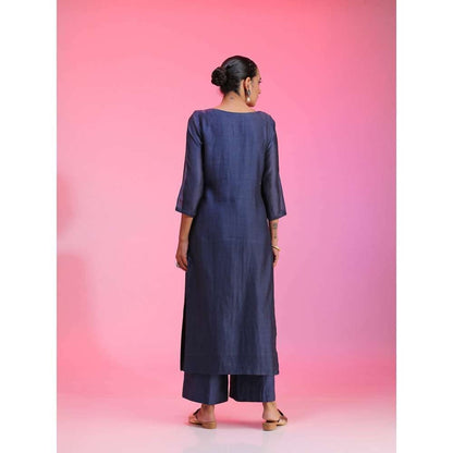 Kudi Pataka Designs Begam-na Blue Kurta With Palazzo & Dupatta (Set of 3)