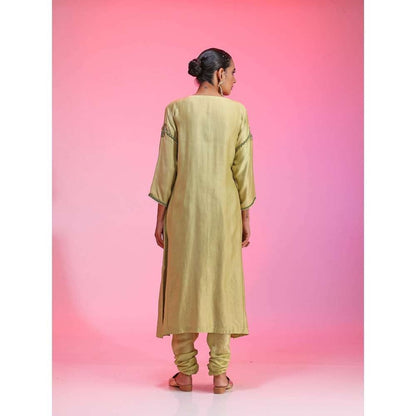 Kudi Pataka Designs Lajjo-yg Green Kurta With Chudidar & Dupatta (Set of 3)