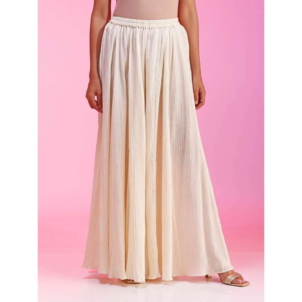 Kudi Pataka Designs Gul-iv Ivory Kurta With Sharara & Dupatta (Set of 3)