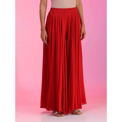 Kudi Pataka Designs Lily-pr Pink Jacket With Palazzo (Set of 2)