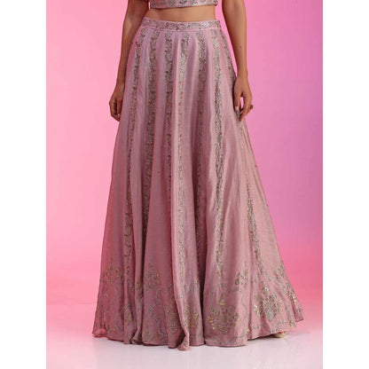 Kudi Pataka Designs Aafreen Mauve Classic Lehenga With Choli & Dupatta (Set of 3)