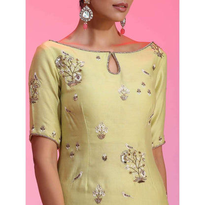 Kudi Pataka Designs Mahi-lg Yellow Kurti With Sharara & Dupatta (Set of 3)