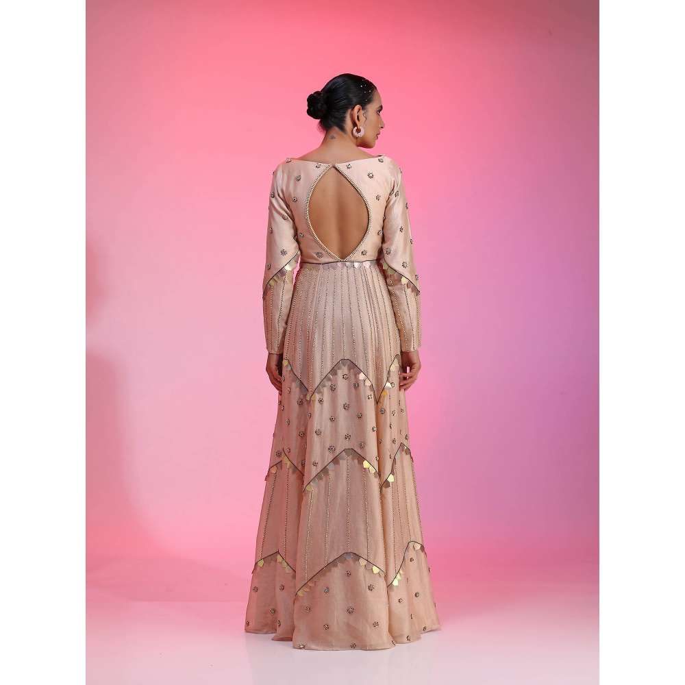 Kudi Pataka Designs Albeli Nude Maxi Dress