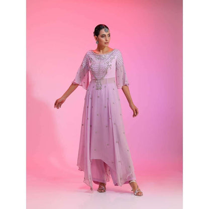 Kudi Pataka Designs Leher Lavender Anarkali Kurta With Pant & Dupatta (Set of 3)