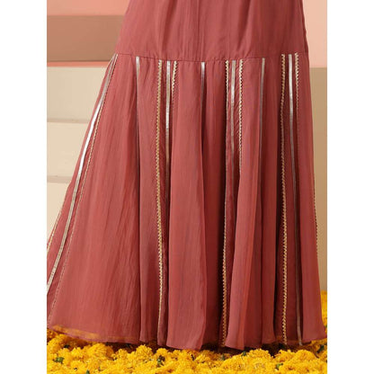 Kudi Pataka Designs Sumedha Pink Kurta With Skirt & Dupatta (Set of 3)