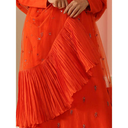 Kudi Pataka Designs Urvashi Orange Kurta With Pant & Dupatta (Set of 3)
