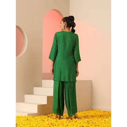 Kudi Pataka Designs Shruti Green Salwar With Kurti (Set of 2)