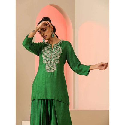 Kudi Pataka Designs Shruti Green Salwar With Kurti (Set of 2)