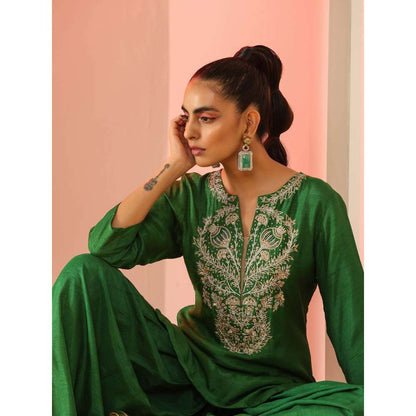 Kudi Pataka Designs Shruti Green Salwar With Kurti (Set of 2)