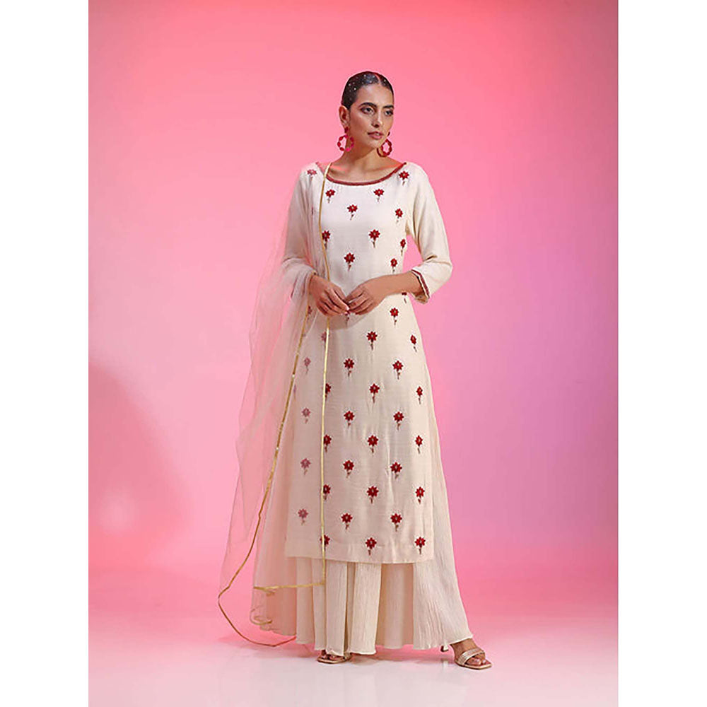 Kudi Pataka Designs Gul/Iv Kurta with Palazzo and Dupatta
