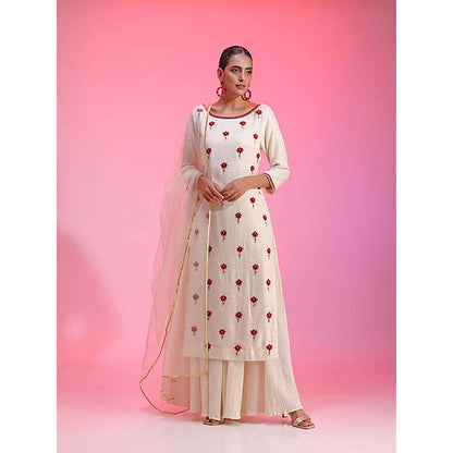 Kudi Pataka Designs Gul/Iv Kurta with Palazzo and Dupatta