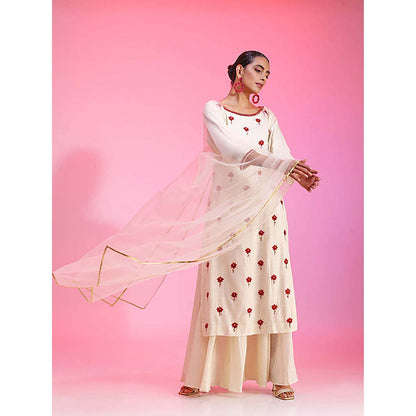 Kudi Pataka Designs Gul/Iv Kurta with Palazzo and Dupatta