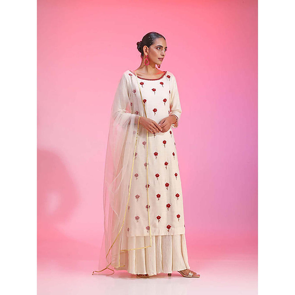 Kudi Pataka Designs Gul/Iv Kurta with Palazzo and Dupatta