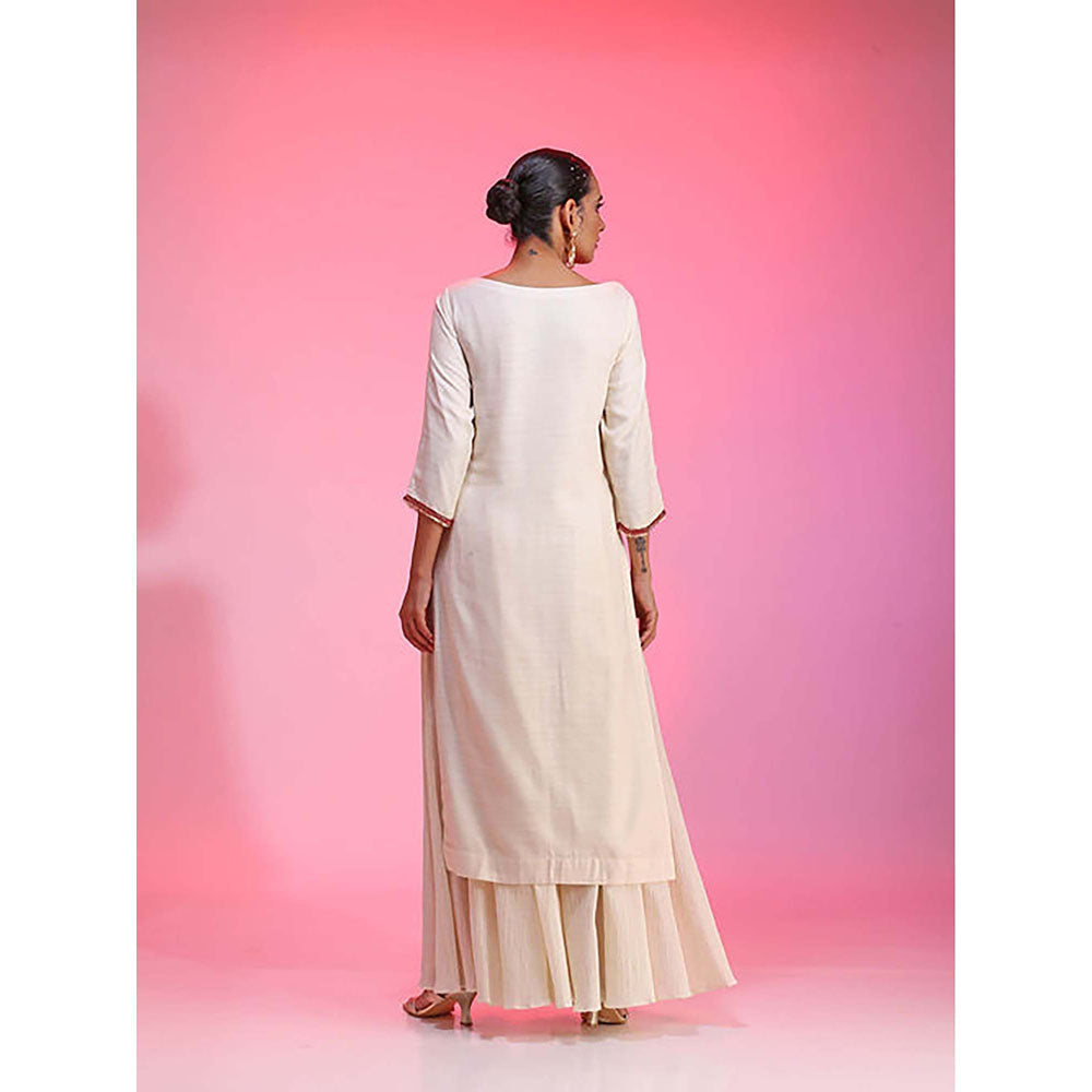 Kudi Pataka Designs Gul/Iv Kurta with Palazzo and Dupatta