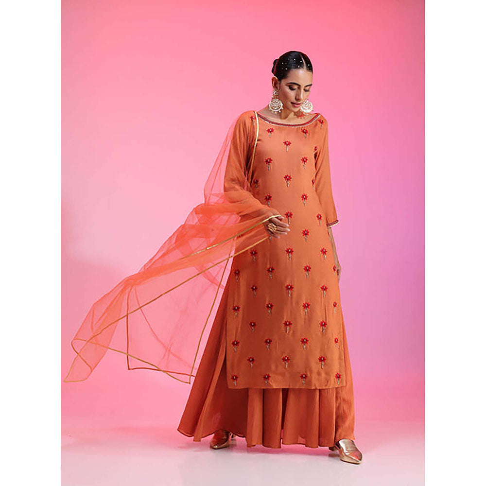 Kudi Pataka Designs Gul/Ru Kurta with Palazzo and Dupatta