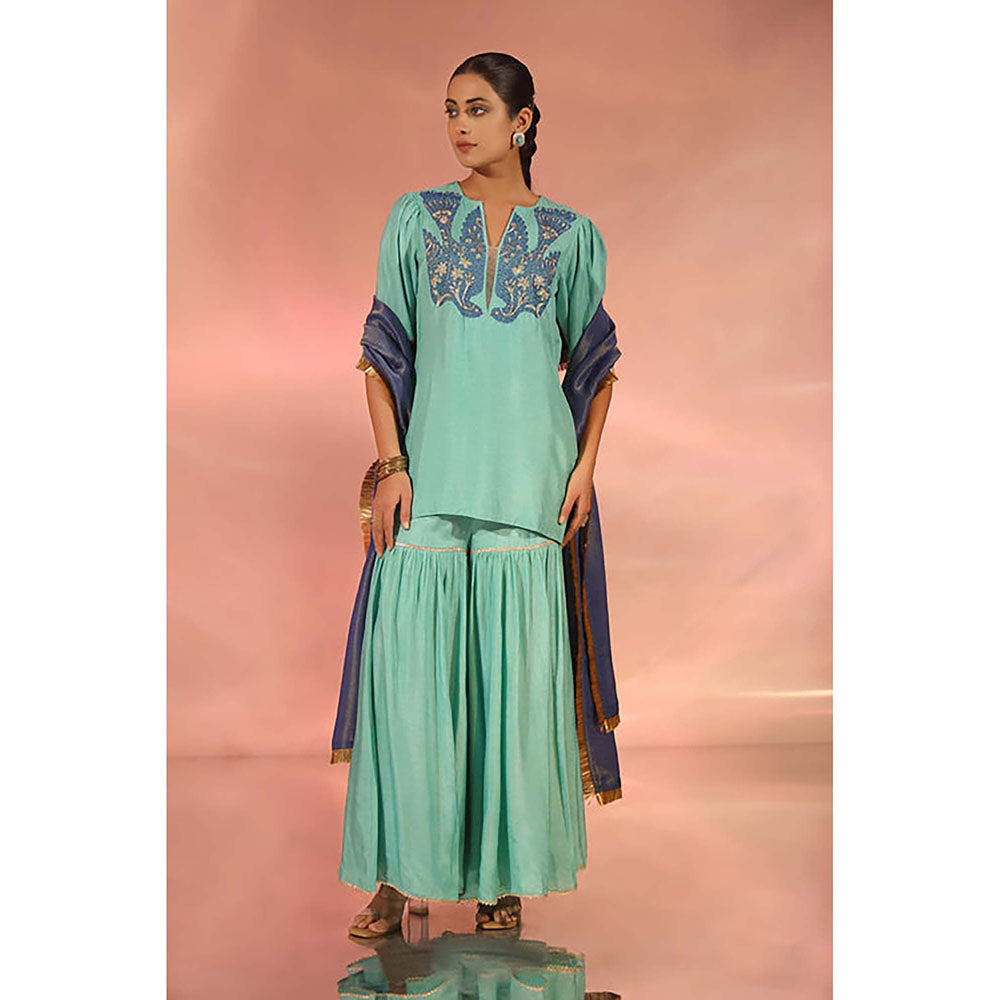 Kudi Pataka Designs Koel Kurta with Sharara and Dupatta