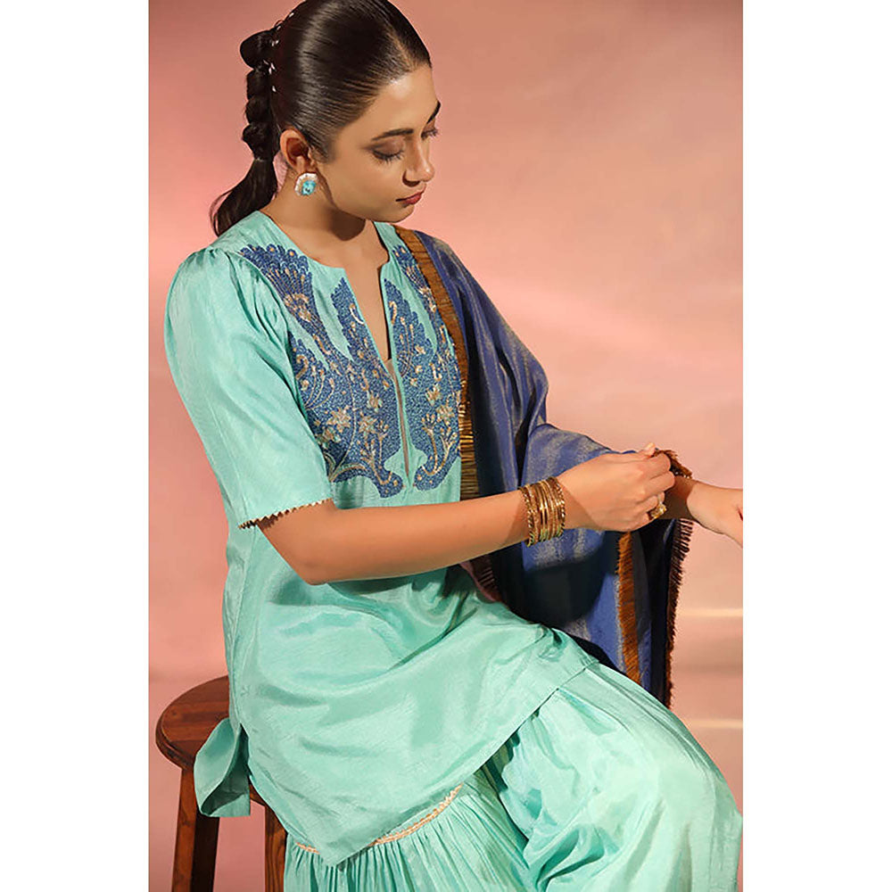 Kudi Pataka Designs Koel Kurta with Sharara and Dupatta