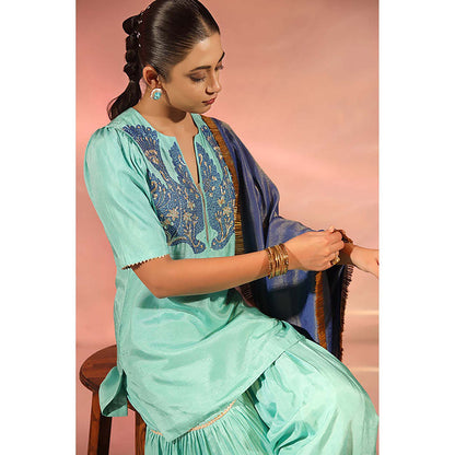 Kudi Pataka Designs Koel Kurta with Sharara and Dupatta