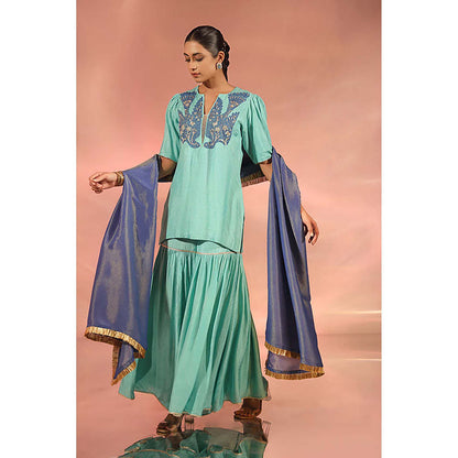 Kudi Pataka Designs Koel Kurta with Sharara and Dupatta