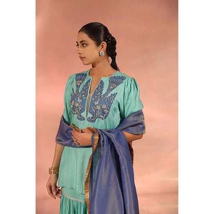 Kudi Pataka Designs Koel Kurta with Sharara and Dupatta