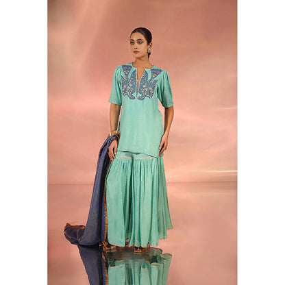 Kudi Pataka Designs Koel Kurta with Sharara and Dupatta