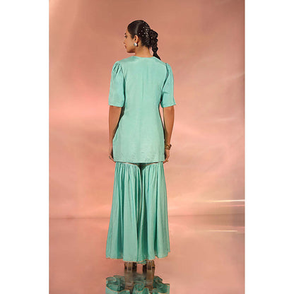 Kudi Pataka Designs Koel Kurta with Sharara and Dupatta