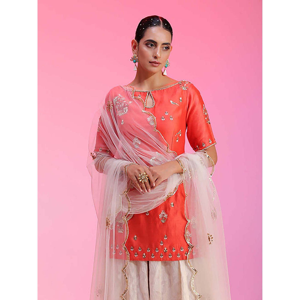 Kudi Pataka Designs Mahi/Co Kurta with Sharara and Dupatta