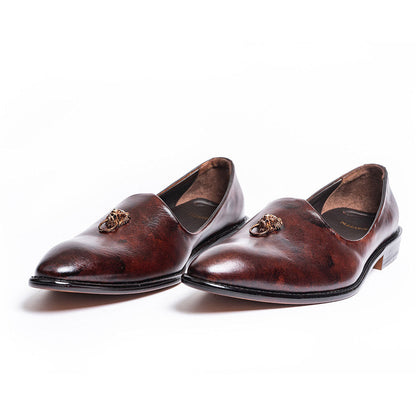 Kavith Sainaani Brown Patina Ornament Juttis