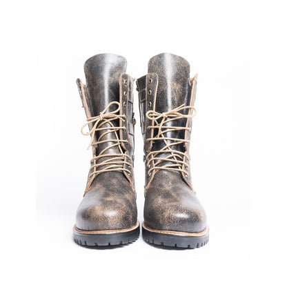 Kavith Sainaani Black Distressed Tall Boots