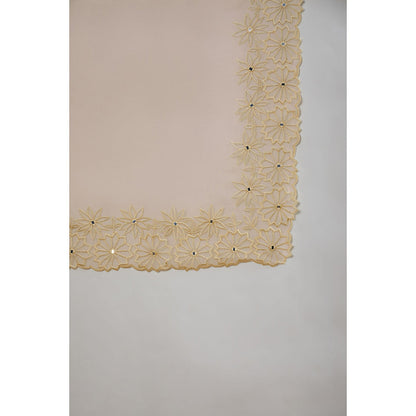 Label Nitika Ivory Embroidered Saree with Stitched Blouse