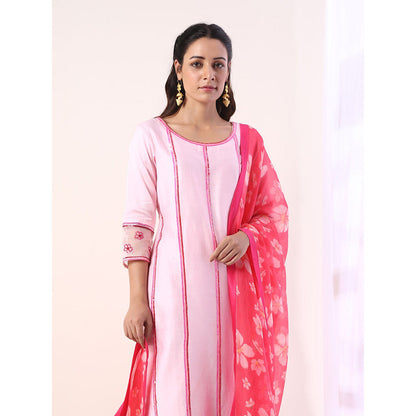 Label Nitika Baby Pink Kurta with Organza Pant & Dupatta (Set of 3)