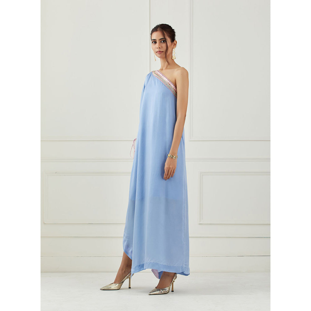 Label Nitika Moon Blue One Shoulder Dress