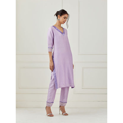 Label Nitika Lavender Embroidered Kurta Pant & Dupatta (Set of 3)