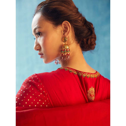 Label Earthen Nisha Kali Kurta with Pant & Dupatta (Set of 3)