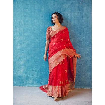 Label Earthen Nalini Saree with Stitched Blouse