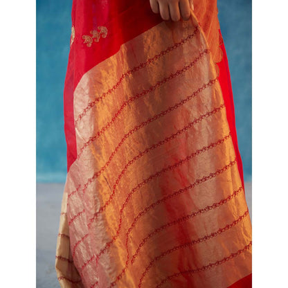 Label Earthen Nalini Saree with Stitched Blouse