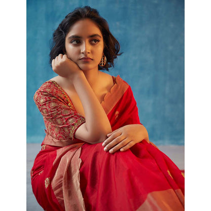 Label Earthen Nalini Saree with Stitched Blouse