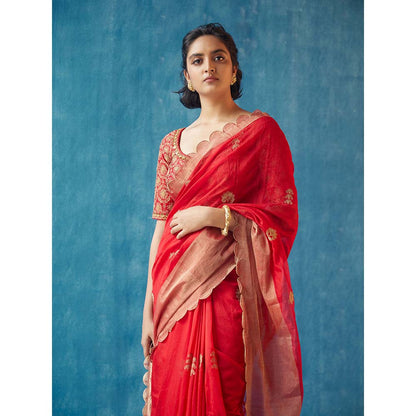 Label Earthen Nalini Saree with Stitched Blouse
