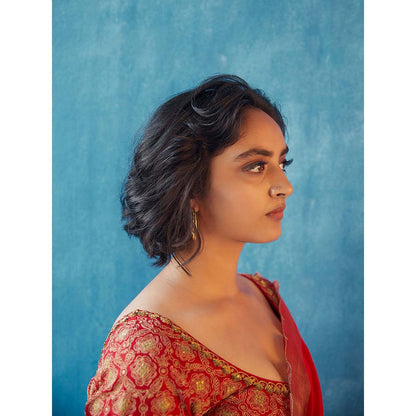 Label Earthen Nalini Saree with Stitched Blouse