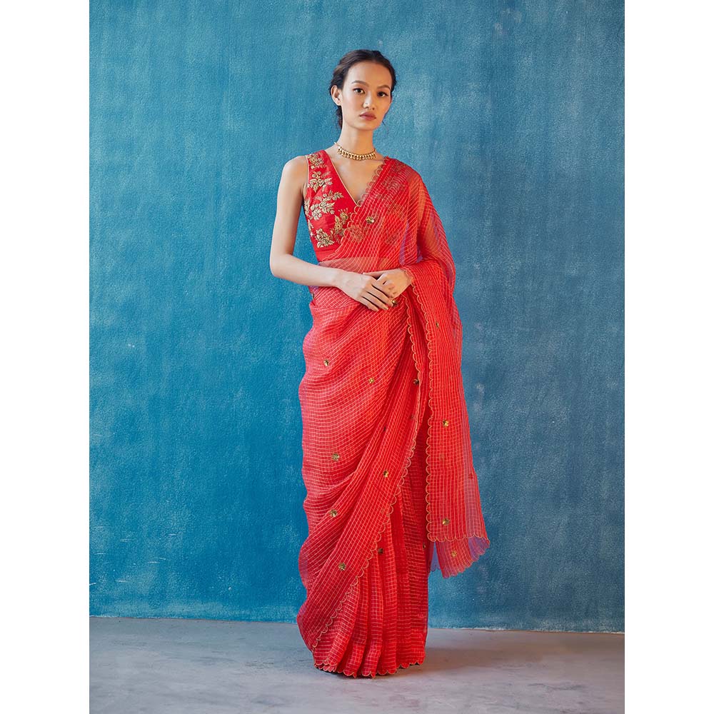 Label Earthen Ruchi Saree with Stitched Blouse