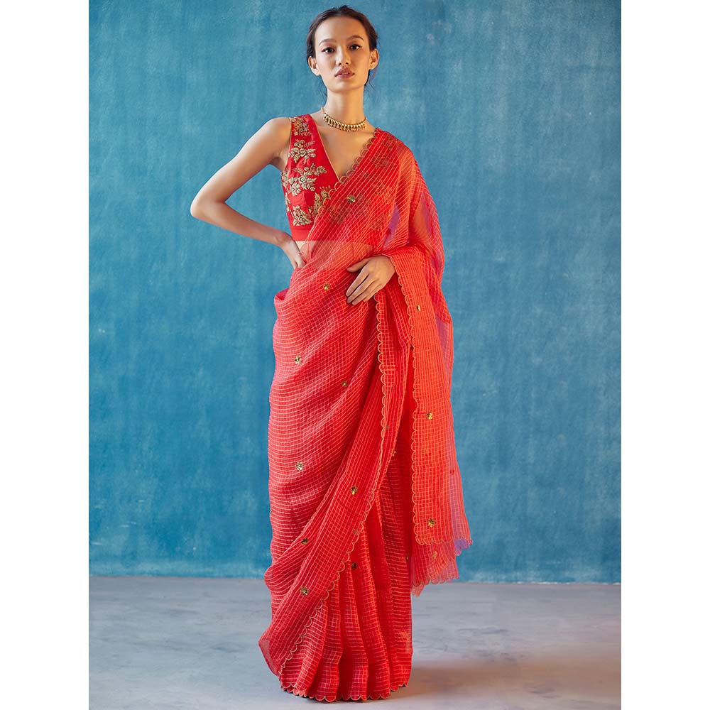 Label Earthen Ruchi Saree with Stitched Blouse