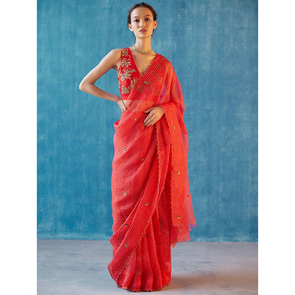Label Earthen Ruchi Saree with Stitched Blouse