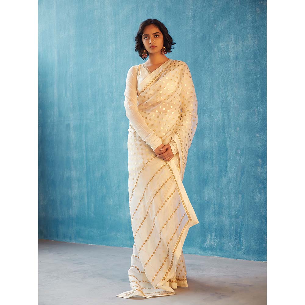 Label Earthen Indu Saree with Stitched Blouse