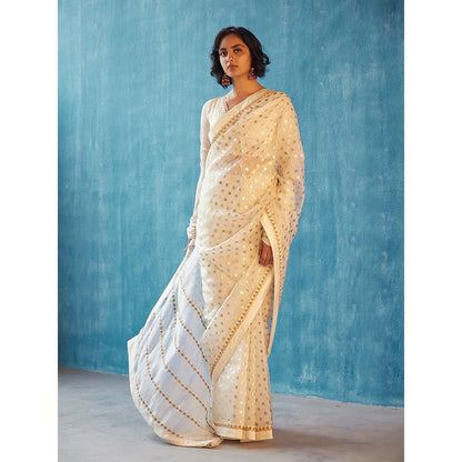 Label Earthen Indu Saree with Stitched Blouse