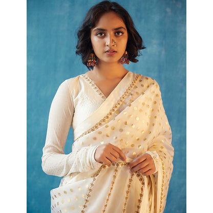 Label Earthen Indu Saree with Stitched Blouse