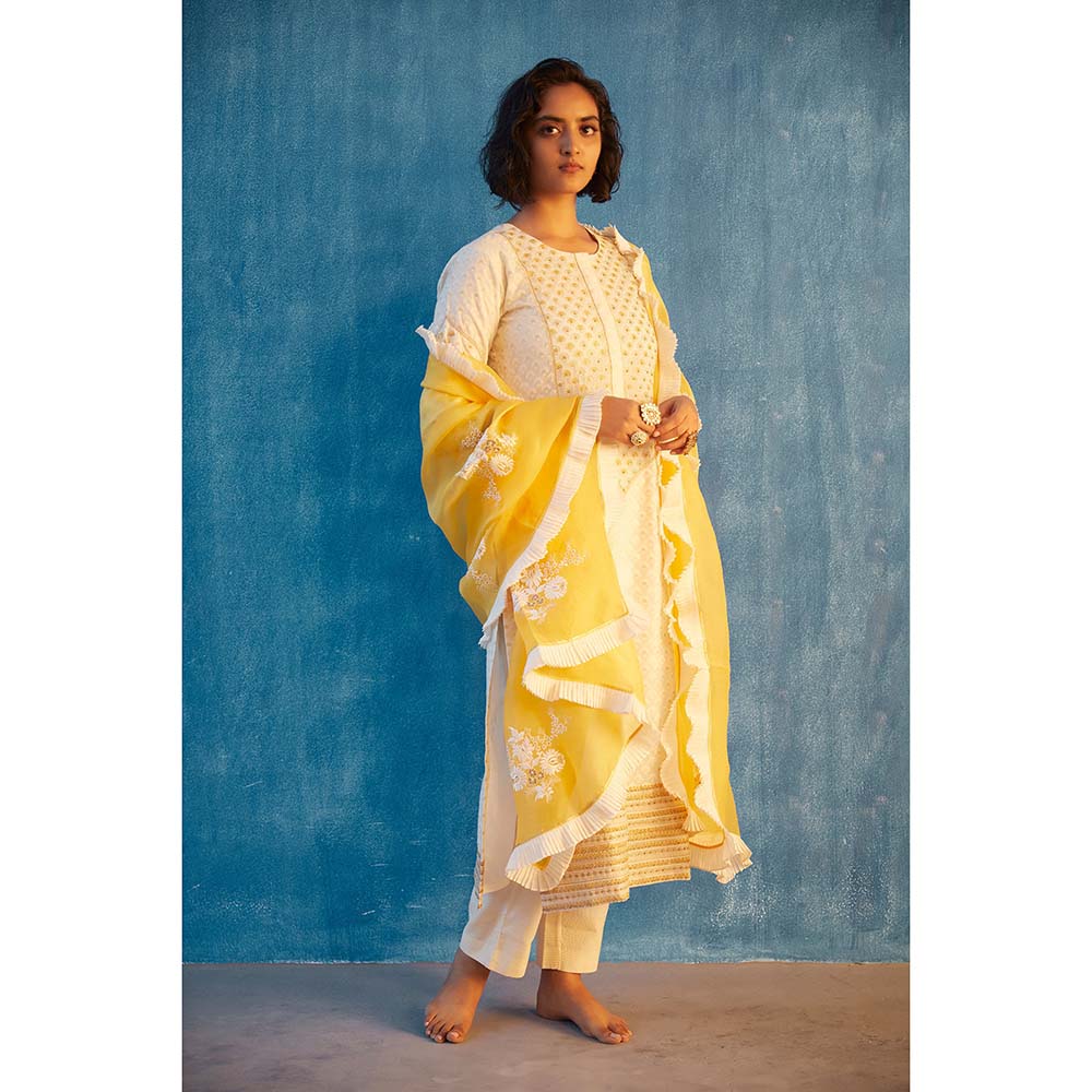 Label Earthen Sneha Kurta with Pant & Dupatta (Set of 3)